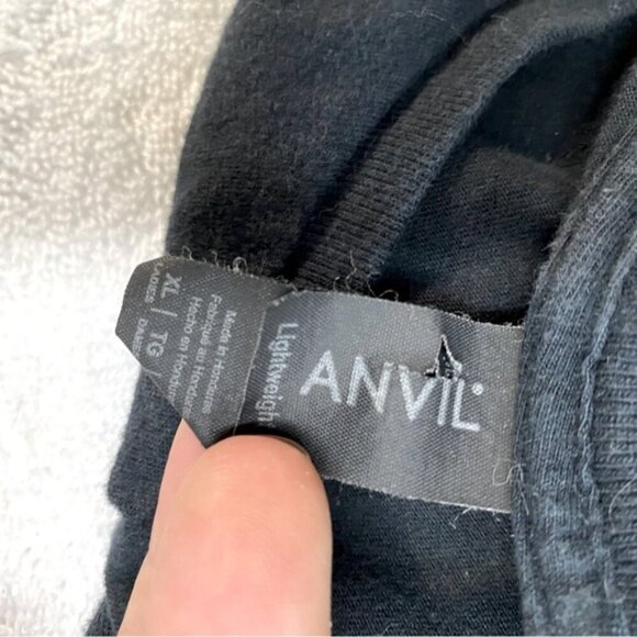 Anvil Black Orange Dirty Monkey Customs Cropped V Neck T Shirt XL - Picture 4 of 11